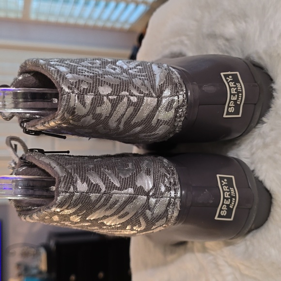 Sperry Top Spider Women's Seasonal Saltwater Leojac Silver Boot - Picture 6 of 10